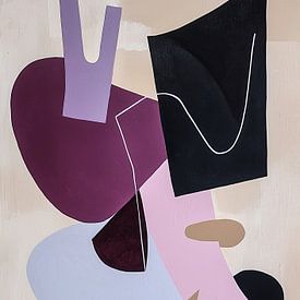 Abstract Minimalist Black Pink Purple Modern by Niklas Maximilian