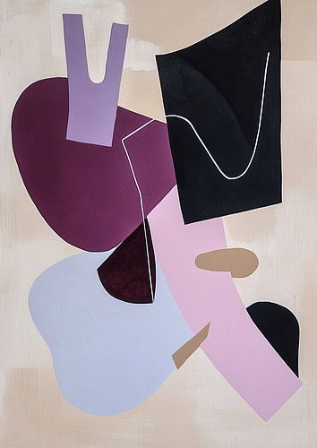 Abstract Minimalistisch Zwart Roze Purper Modern