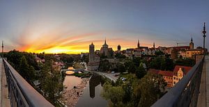 Bautzen Altstadt Panorama im Sonnenuntergang