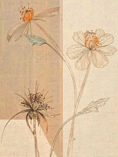 Mixed media botanical art. Series: Serene and dreamy by Studio Pieternel