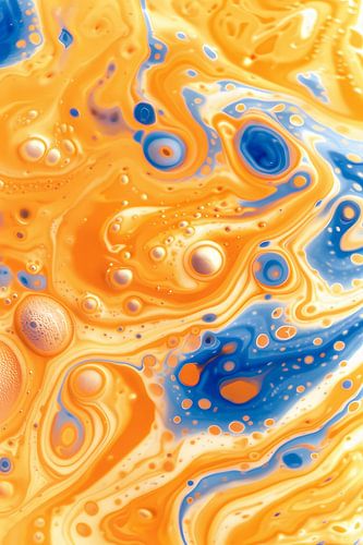 Peinture abstraite colorée avec des motifs fluides