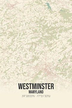 Alte Karte von Westminster (Maryland), USA. von Rezona