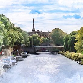 Der Fluss Dommel, 's-Hertogenbosch, Nordbrabant von Danny de Klerk