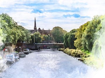 Der Fluss Dommel, 's-Hertogenbosch, Nordbrabant von Danny de Klerk