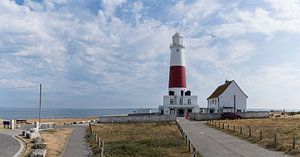 Panorama du phare de l'île de Portland bill à Weymouth Dorset côte Angleterre Royaume-Uni avec ciel 