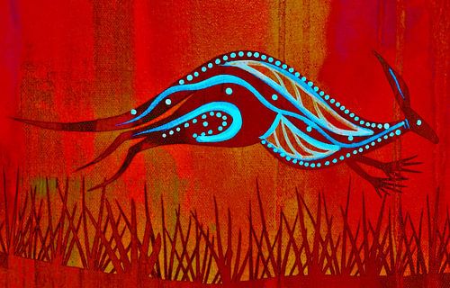 Traumzeit Känguru Illustration