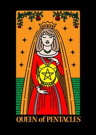Queen of Coins Tarot Card Spiritual Wall Decoration Art Print by Millennial Prints