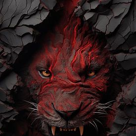 Cracked lion van Harry Herman