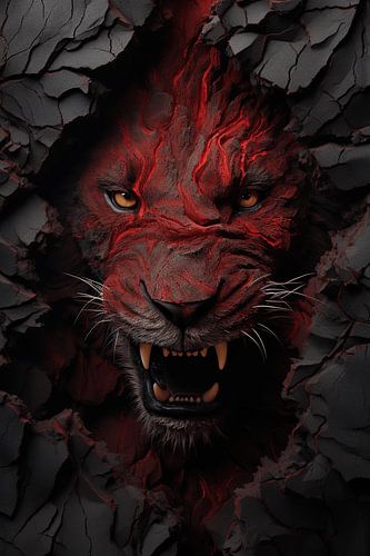 Cracked lion