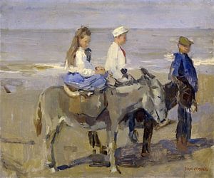 Jongen en meisje op ezeltjes, Isaac Israels