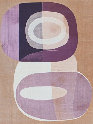 Modern abstract in taupe, mauve and purple