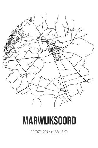 Marwijksoord (Drenthe) | Karte | Schwarz und Weiß