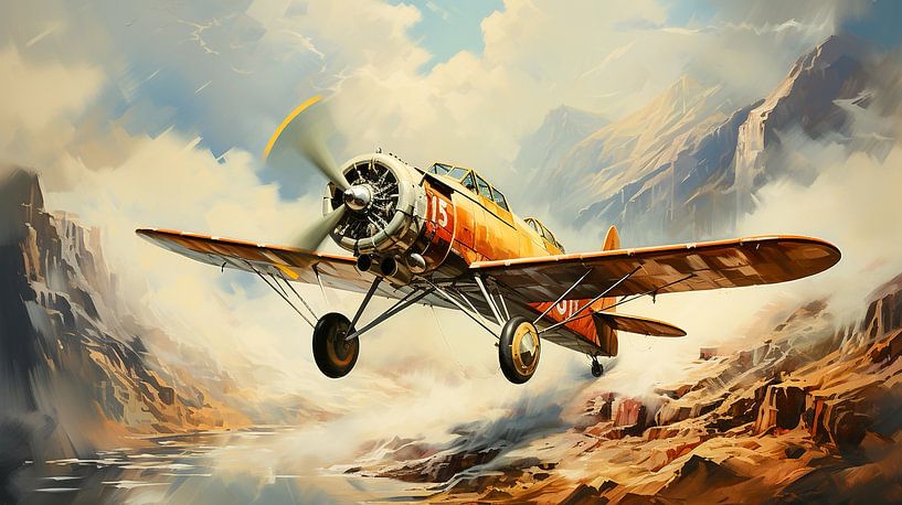 Altes Propellerflugzeug am Himmel von Animaflora PicsStock