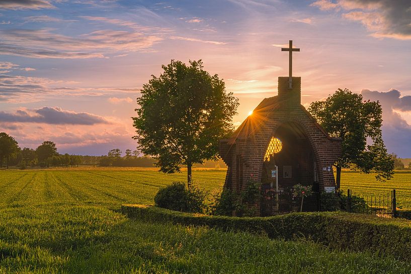 Sunset at the Chapel on the Hill by Henk Meijer Photography