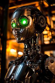Roboter mit grünen Augen von Poster Art Shop