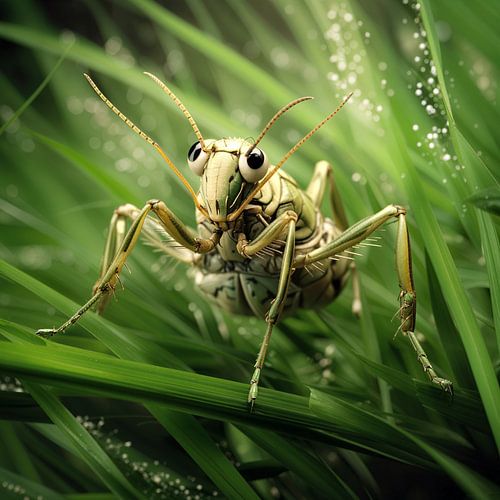Grashüpfer Insekt Nahaufnahme Details Makro Natur Wiese von gm_designs