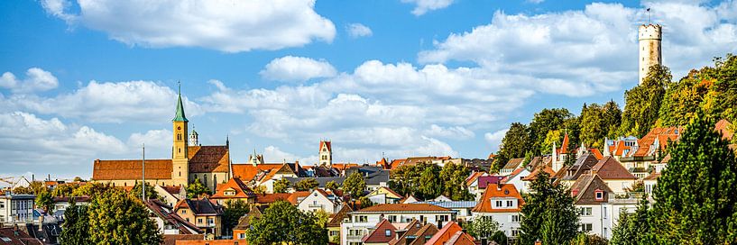 Panorama Oude Stad Ravensburg met Meelzak in Opper-Zwaben Duitsland van Dieter Walther