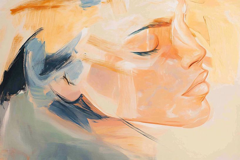 Dromerig abstract vrouwengezicht van Art & Soul Creations