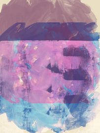 Abstrakte Malerei in Violett, Blau, Weiß von Dina Dankers