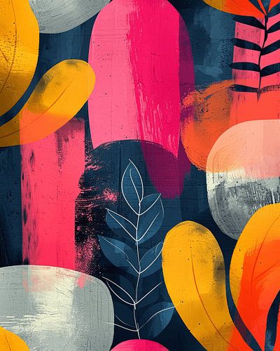 Moderne und abstrakte Formen in leuchtenden Farben