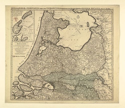 Map of the provinces of Holland around 1740