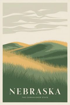 Nebraska Vintage Reisposter van Poster Art Shop