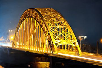 Schilderij Waalbrug te Nijmegen van Anton de Zeeuw