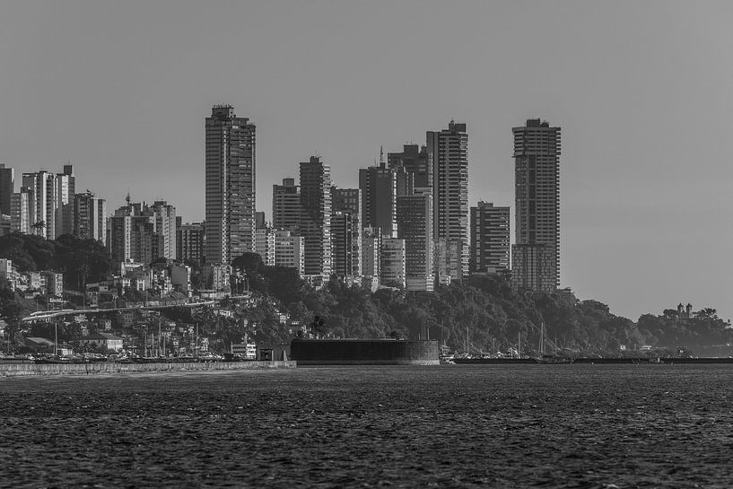 Coastal Coast with the main residential buildings in the highest part of the city of Salvador Brazil by Castro Sanderson