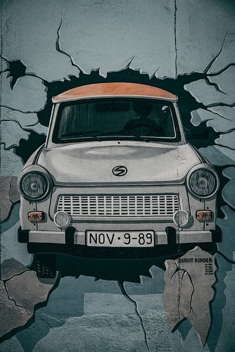 Trabant on the Berlin Wall