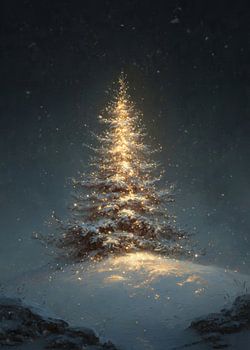 abstract schilderij kerstboom