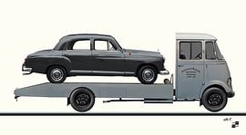 Mercedes-Benz L 319 Autotransporter mit Mercedes-Benz W 121