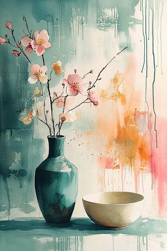 Türkise Vase in Aquarell Nr.3