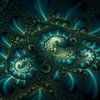 Blue-Green Fractals by Mysterious Spectrum