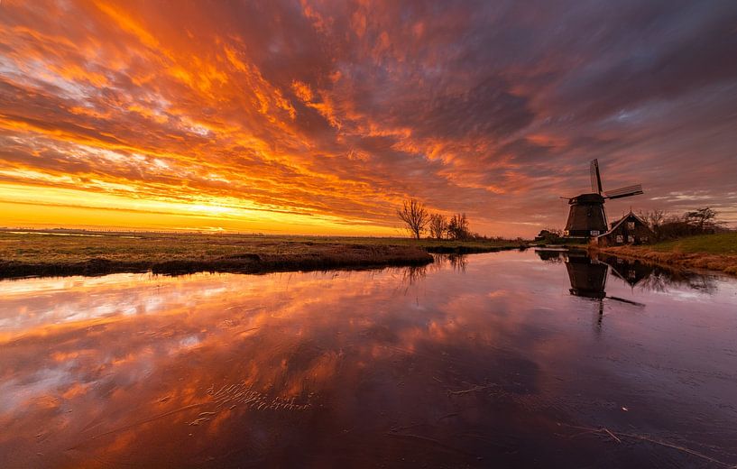 Clouds on fire at Mill The Hawk by peterheinspictures