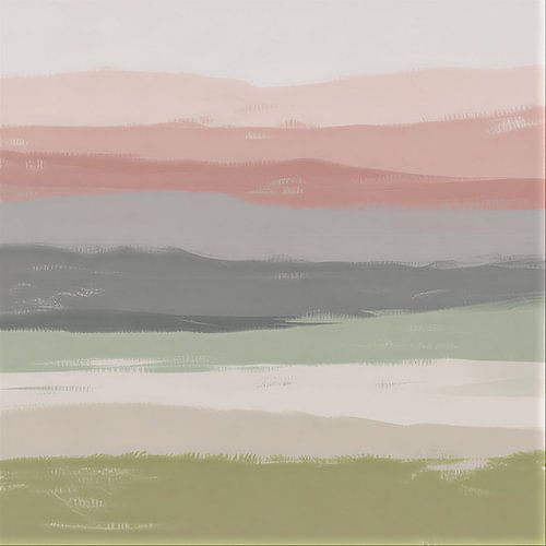 Abstrakte Landschaft in staubigem Pastell