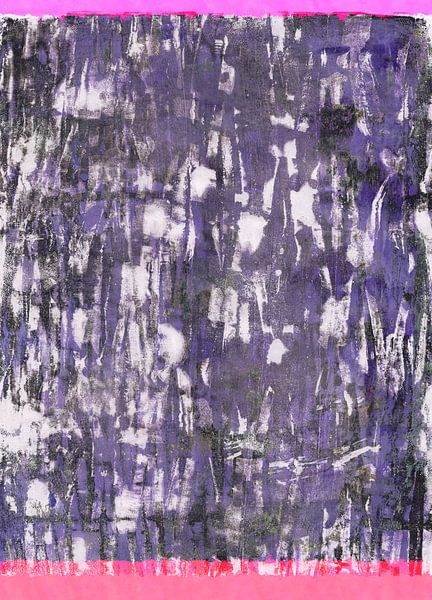 Modern abstract  art. Organic shapes in pastel and neon purple and pink by Dina Dankers