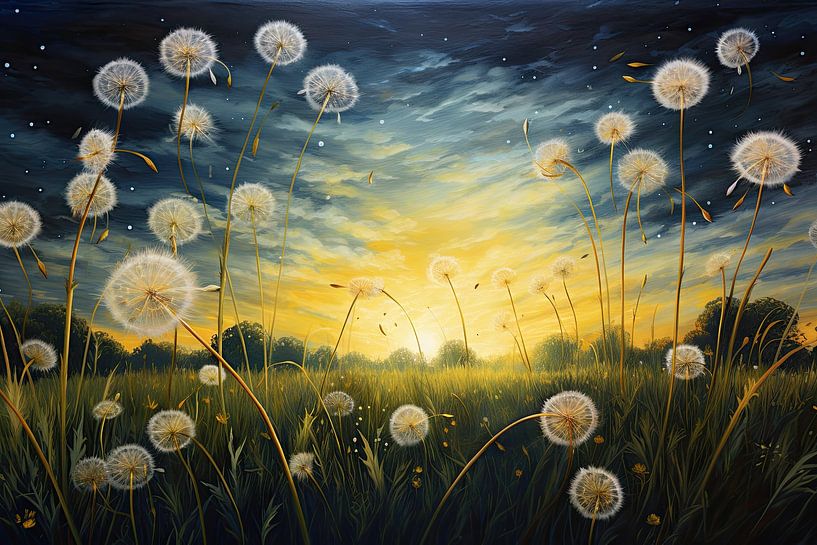 Dandelion flower painting by Eye catching paintings