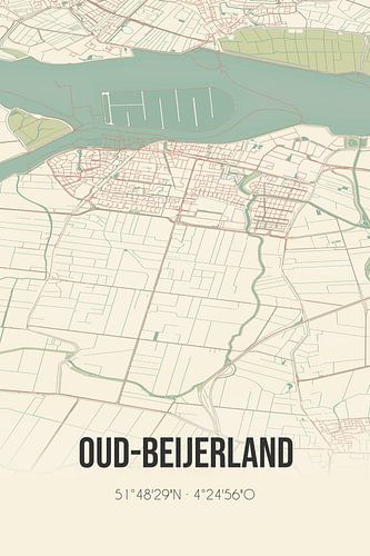 Alte Landkarte von Oud-Beijerland (Südholland)