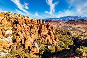 Erosion Landschaft Felsformationen im Arches Nationalpark Utah USA