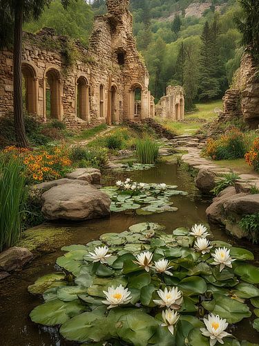 Water lilies in the old monastery garden