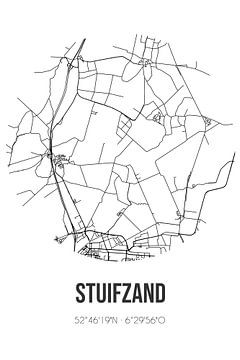 Stuifzand (Drenthe) | Karte | Schwarz und Weiß von Rezona