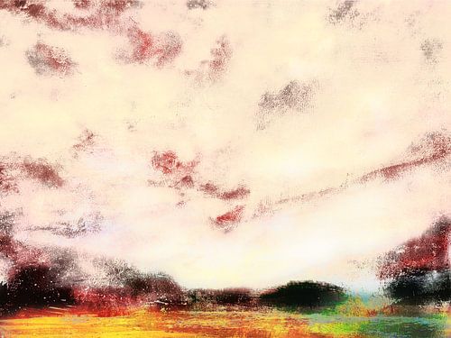 Minimalistisch landschap met bewegende lucht