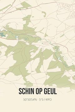 Vintage landkaart van Schin op Geul (Limburg) van Rezona