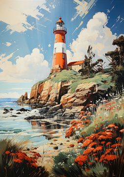 Lighthouse Poster Maritime Sea Art Print by Niklas Maximilian