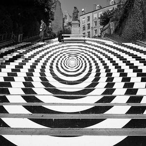 Op-Art in Blois. Frankrijk. Zwart-wit.
