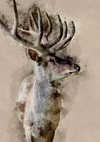 Digitale Grafik eines roten Hirsch
