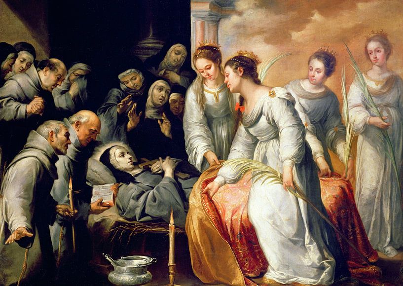 Bolome Esteban Murillo,De dood van Sint Clara van finemasterpiece
