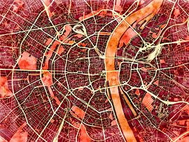 Map of Köln centrum with the style 'Amber Autumn' by Maporia