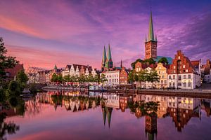 Sonnenuntergang in Lübeck, Deutschland