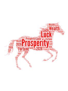 Prosperity Horse Word Cloud for New Year 2026
